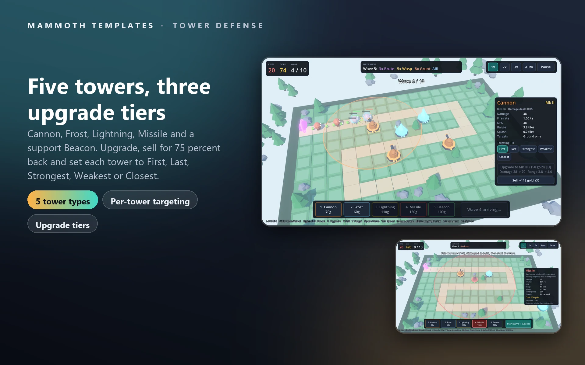 Ship Build Strategy Map Example Tower Defense — Mammoth Templates