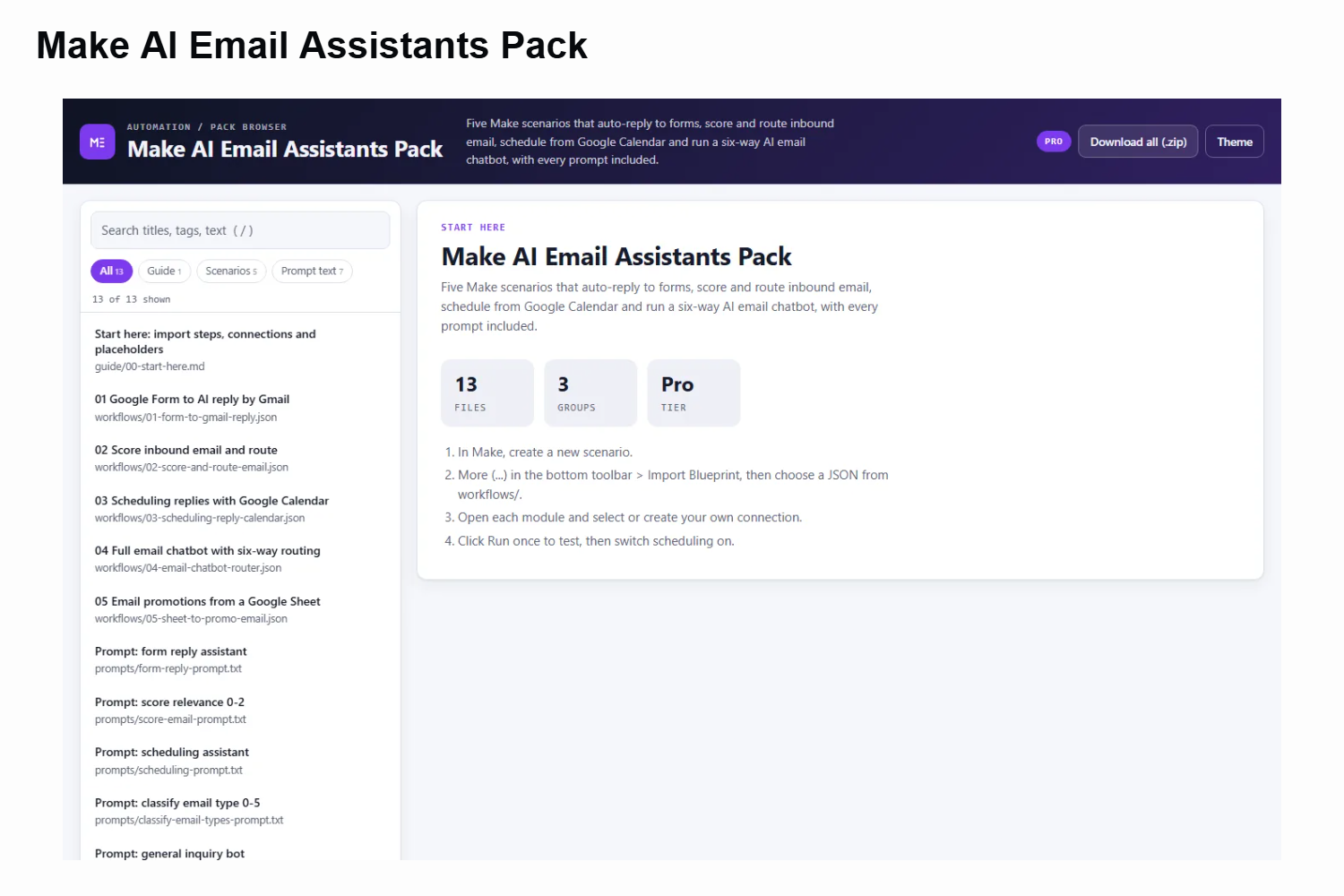 Make AI Email Assistants Pack preview 1