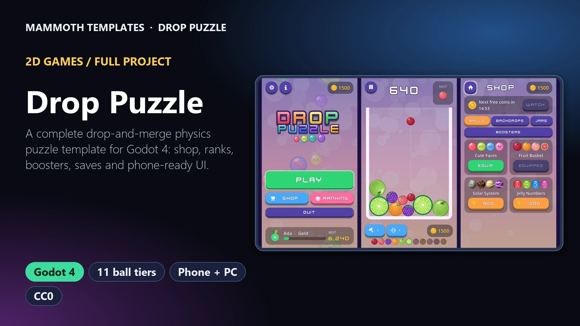 Coin Drop Container Drop Puzzle — Mammoth Templates